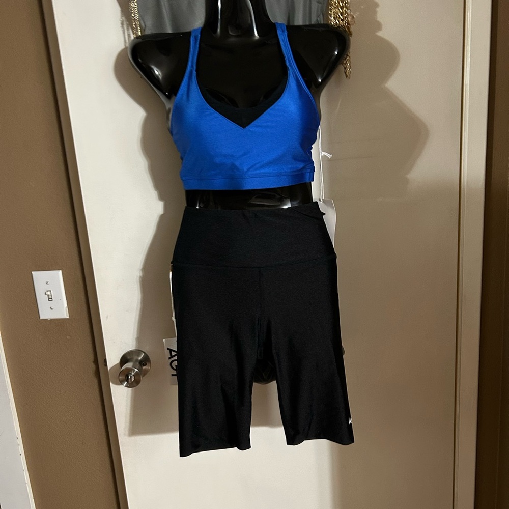 Active Shorts Set Royal Blue and Black AGF( All Good Feels) Size XS